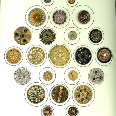 Sale Photo Thumbnail #358: A CARD OF DIVISION ONE PIERCED METAL BUTTONS