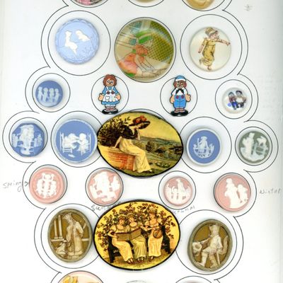 Sale Photo Thumbnail #402: A CARD OF DIVISION 3 ASSORTED CHILDREN BUTTONS