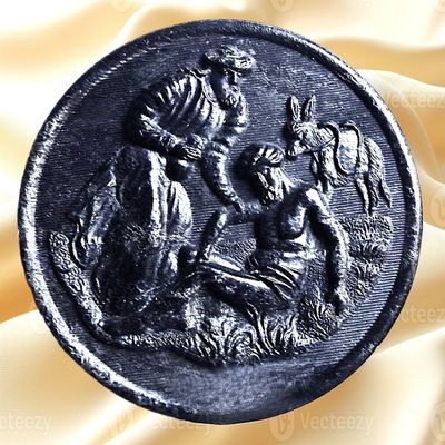 A DIVISION ONE PICTORIAL HORN BUTTON