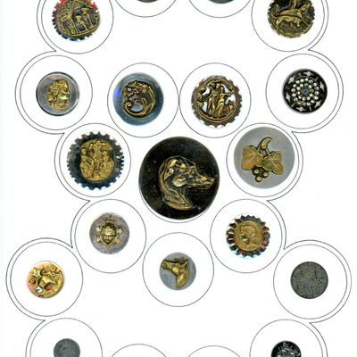 Sale Photo Thumbnail #264: A CARD OF DIVISION ONE STEEL AND BRASS BUTTONS