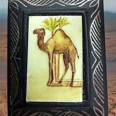 A DIVISION THREE HAND PAINTED BUTTON