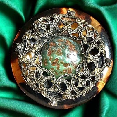 Sale Photo Thumbnail #311: A DIVISION ONE SHELL AND GLASS BUTTON