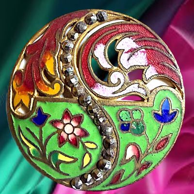 Sale Photo Thumbnail #288: A DIVISION ONE COLORFUL ENAMEL BUTTON