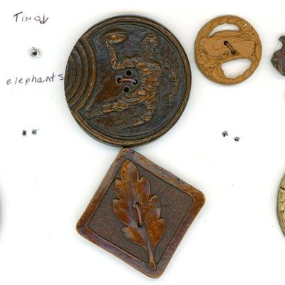 Sale Photo Thumbnail #340: A PARTIAL CARD OF DIVISION THREE BURWOOD BUTTONS