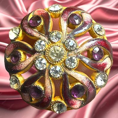 Sale Photo Thumbnail #373: A DIVISION ONE JEWELED GLASS MOUNTED BUTTON