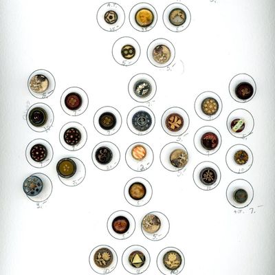 Sale Photo Thumbnail #216: A CARD OF DIVISION ONE VICTORIAN CELLULOID BUTTONS