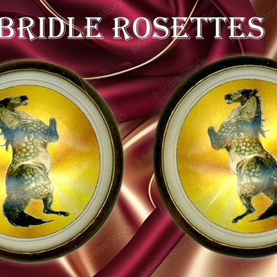 Sale Photo Thumbnail #123: A SMALL SELECTION OF BRIDLE ROSETTES