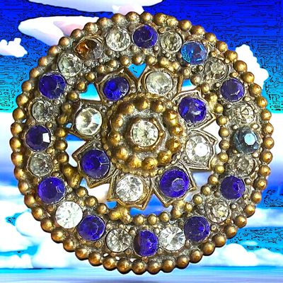 Sale Photo Thumbnail #249: A DIVISION ONE JEWELED GLASS MOUNTED BUTTON