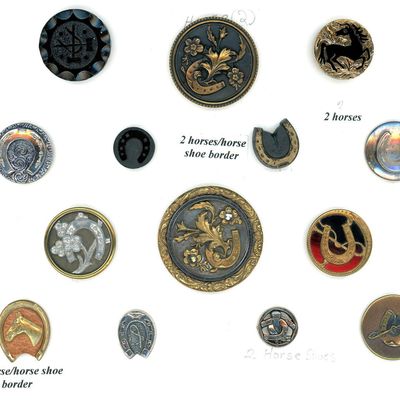 Sale Photo Thumbnail #124: A PARTIAL CARD OF DIVISION 1 & 3 HORSESHOE BUTTONS