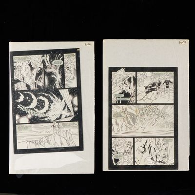 Sale Photo Thumbnail #449: 2 Original Space Comic Book Panels