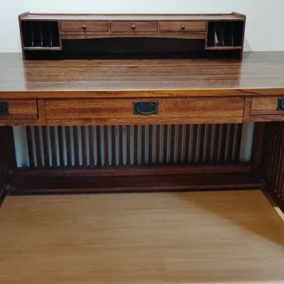 Beautiful Large Hardwood Desk With Drawers