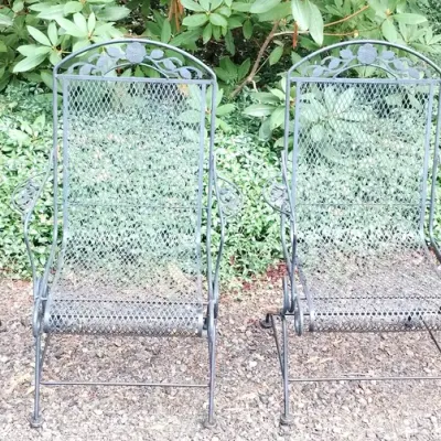 4 Metal Spring Coiled Rocking Chairs