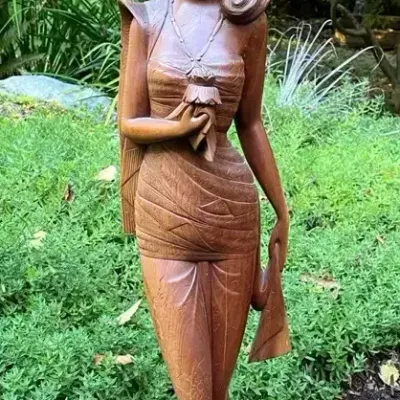 Hand Carved Wooden Balinese Statue