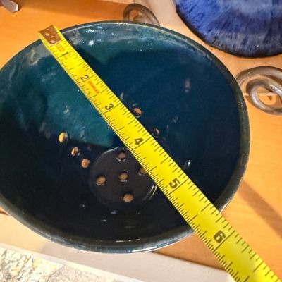 Lot of Signed Studio Pottery Bowls, Blue and Green Glazed Ceramics