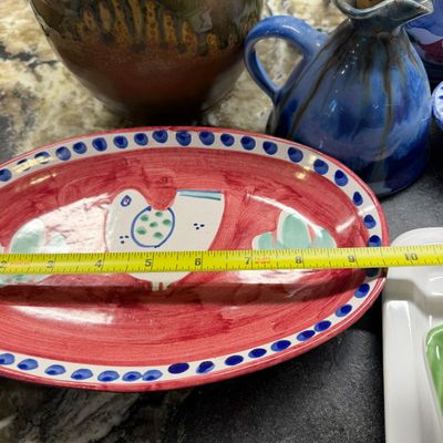 Lot Decorative Ceramic Pottery - Villeroy & Boch, Alsace Teapot, Hand-Painted Plates, Pitchers
