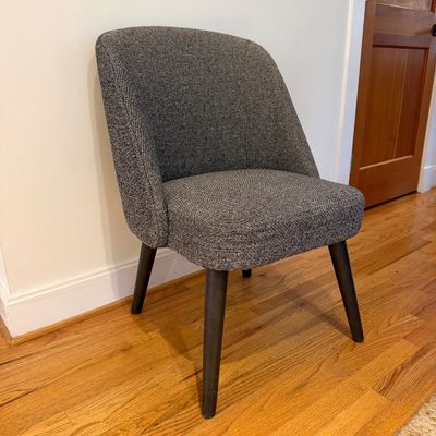 Set of 4 ROOM & BOARD Upholstered Dining Chairs, MCM-Inspired Vintage Style Tweed Upholstery
