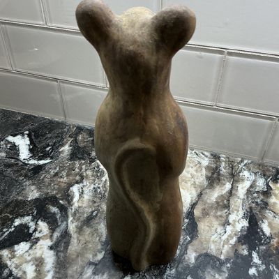 10" Tall Mouse Cast Stone Sculpture Figurine