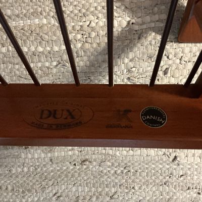 DUX Danish Modern Wooden Rocking Chair with Woven Cane Back, Made in Denmark