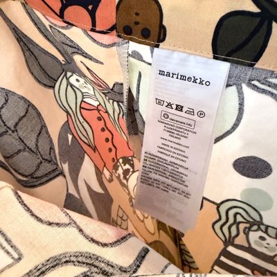 Lot of 2 Marimekko Bags - Marikylä (Mari Village) Fabric Tote + Kaika Mini Unikko Pouch