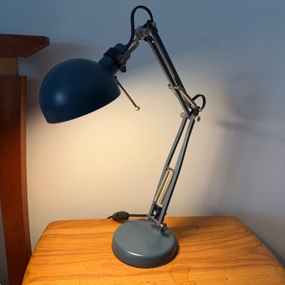 Pair of IKEA FORSÅ Blue Adjustable Metal Desk Lamp
