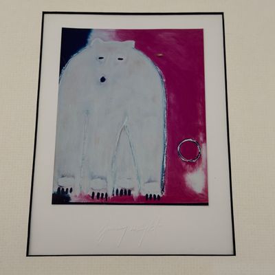 Two Framed Jimmy Wright Signed Abstract Minimalist Animal Artworks
