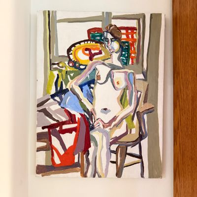 Emisela Hart Signed Abstract Figurative Painting Oil on Canvas