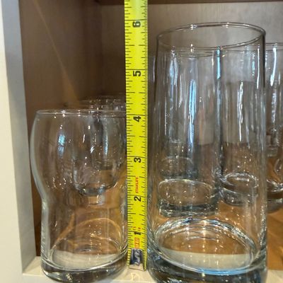 Lot of 21 Glassware – Heavy-Bottom Highball Tumblers & Stemmed Drinking Glasses
