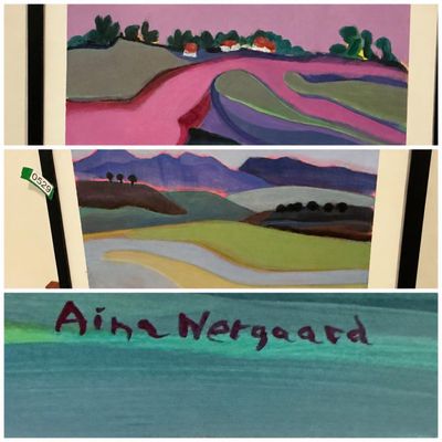 TWO Professionally Framed Alina Wergaard Watercolor Landscape Artworks