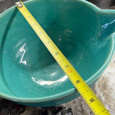 Vintage Kitchenware Lot – French Le Parfait Glass Jars, Enamel Flour Sifter, Turquoise Stoneware Bowl & Baking Tools
