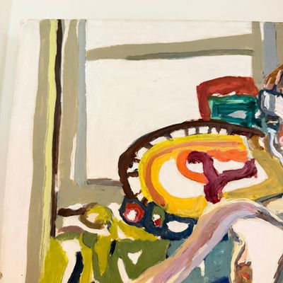 Emisela Hart Signed Abstract Figurative Painting Oil on Canvas