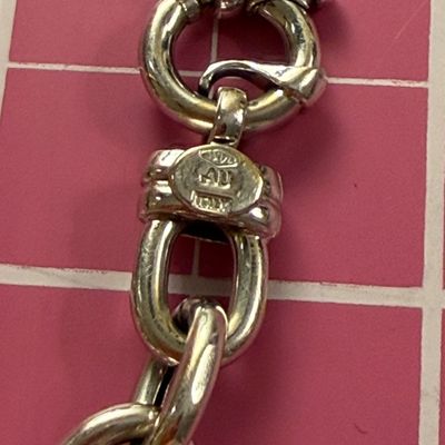 14k White Gold Italy Chain Bracelet