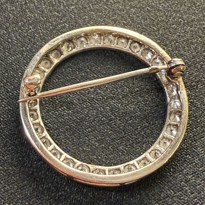 Vintage 14K White Gold Estate Brooch Pin