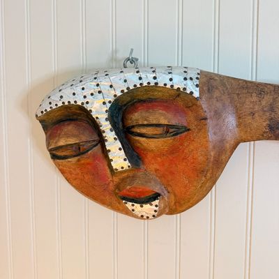 5” Long Hand Carved Wooden Tribal Wall Sculpture