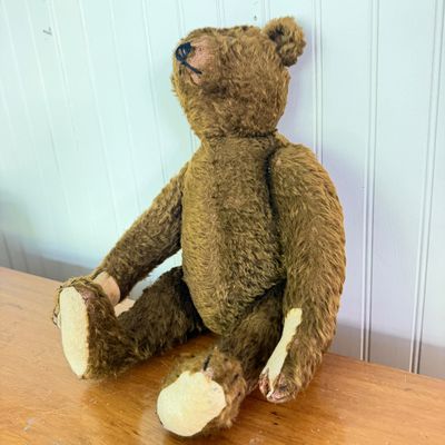 Antique Steiff Mohair Teddy Bear 12" Original Metal Button in Ear