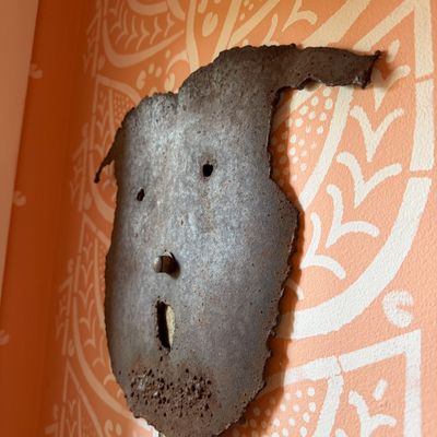 Primitive Rustic Metal Wall Art Sculpture w Weathered Iron Patina