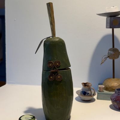 Large Mixed Lot of Folk Art & Whimsical Decor, Signed, Pottery, Carved Wood and Art Objects