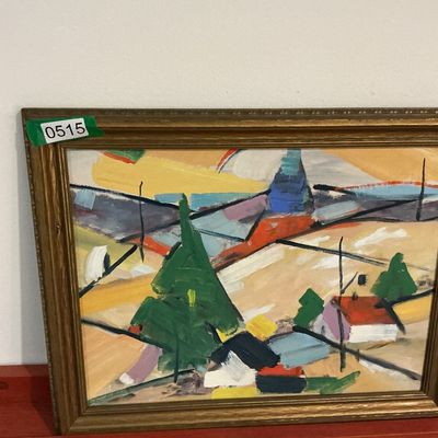 June Andres Framed Oil on Canvas Painting Artwork
