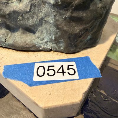 Classical Bronze-Finish Boy Sculpture on Stone Base