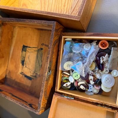 Mid Century Serving Tray & Crafted Wooden Boxes