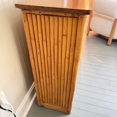 Vintage Bamboo & Wood 3-Tier Bookshelf