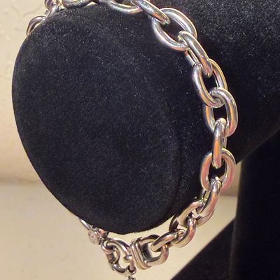 14k White Gold Italy Chain Bracelet