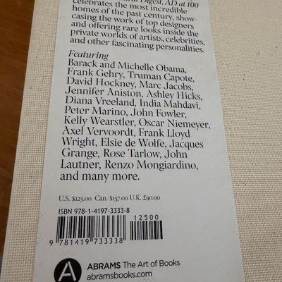 Collectible Architectural Digest AD at 100: A Century of Style Hardcover Book 12"x10"