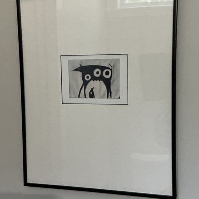 Two Framed Jimmy Wright Signed Abstract Minimalist Animal Artworks