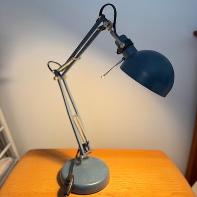 Pair of IKEA FORSÅ Blue Adjustable Metal Desk Lamp