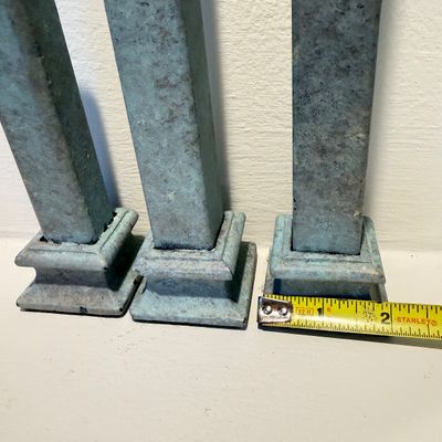 Set of 3 Metal Candle Holders, Rustic Patina Finish, Minimalist Industrial Decor
