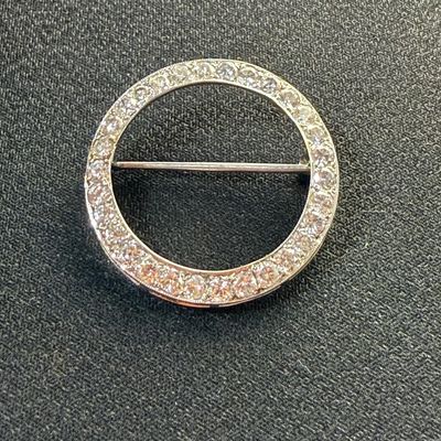 Vintage 14K White Gold Estate Brooch Pin
