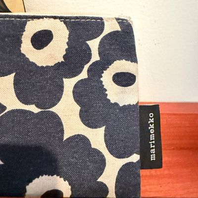 Lot of 2 Marimekko Bags - Marikylä (Mari Village) Fabric Tote + Kaika Mini Unikko Pouch