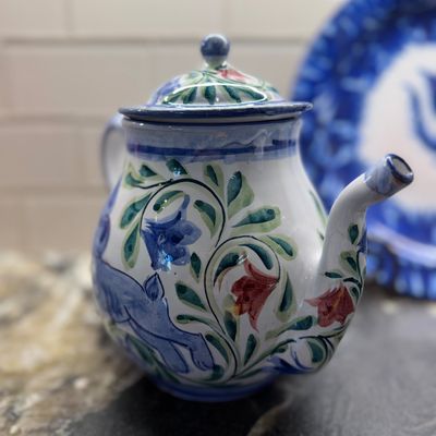 Lot Decorative Ceramic Pottery - Villeroy & Boch, Alsace Teapot, Hand-Painted Plates, Pitchers