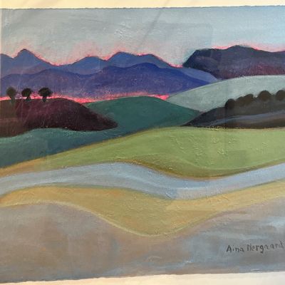 TWO Professionally Framed Alina Wergaard Watercolor Landscape Artworks