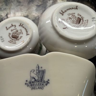 Mixed Lot Vintage Porcelain Collectibles, Royal Bayreuth, Belleek, Wedgwood Peter Rabbit & Shamrock China